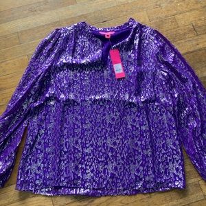 NWT Lilly Pulitzer purple gold top!